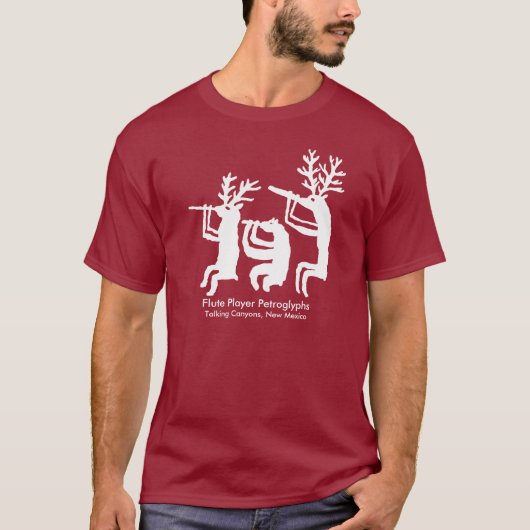 Flute Player Petroglyph T-Shirt (Voorkant)