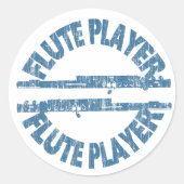 Flute Player Ronde Sticker (Voorkant)