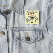 Flute Player T-shirts en cadeaus Vierkante Button 5,1 Cm (In situ)