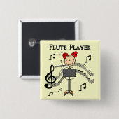 Flute Player T-shirts en cadeaus Vierkante Button 5,1 Cm (Voorkant /achterkant)