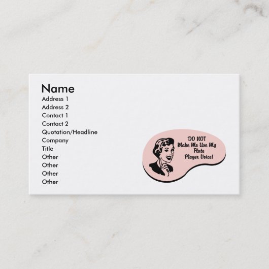 Flute Player Voice Visitekaartje (Voorkant)