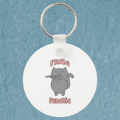 Flute Playing Gray Cat Funny Musician Sleutelhanger