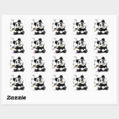 Flute Pplay Panda Vierkante Sticker (Vel)