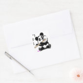 Flute Pplay Panda Vierkante Sticker (Envelop)