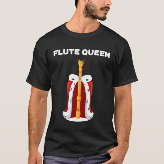 Flute Queen Girls Flute Womens Flute T-shirt (Voorkant)