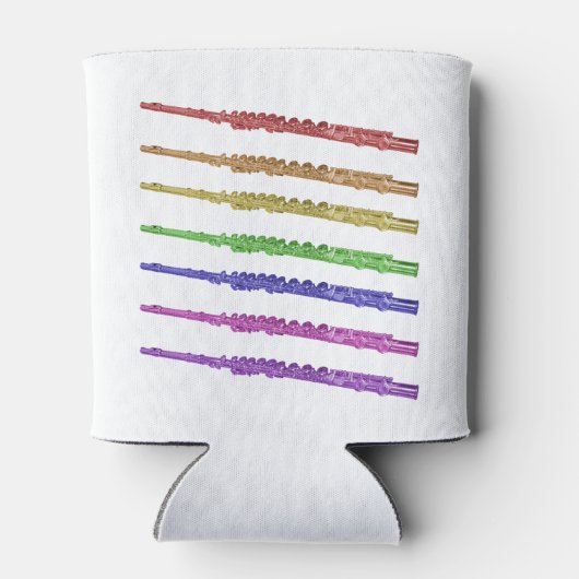 Flute Rainbow Kleurrijk Blikjeskoeler (Achterkant)