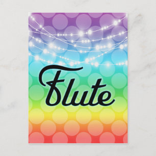 Flute Rainbow LGBT Gay Lights Briefkaart