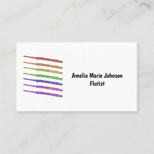 Flute Rainbow Personaliseer Visitekaartje (Voorkant)