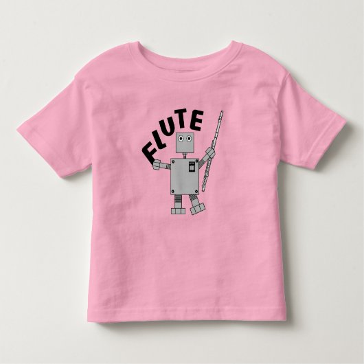 Flute Robot Text Kinder Shirts (Voorkant)