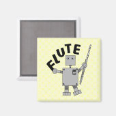 Flute Robot Text Magneet (Voorkant / Achterkant)