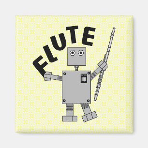 Flute Robot Text Magneet