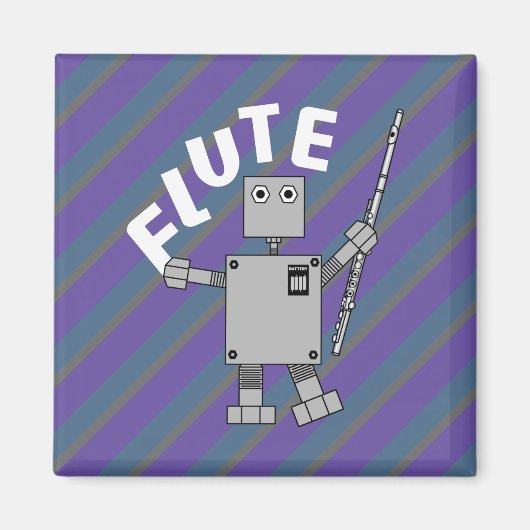 Flute Robot Text Magneet (Voorkant)