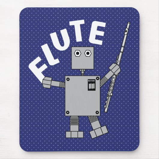Flute Robot Text Muismat (Voorkant)