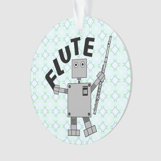 Flute Robot Text Ornament (voorkant)