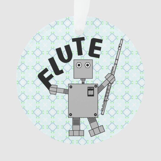 Flute Robot Text Ornament (voorkant)