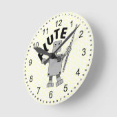 Flute Robot Text Ronde Klok (Hoek)