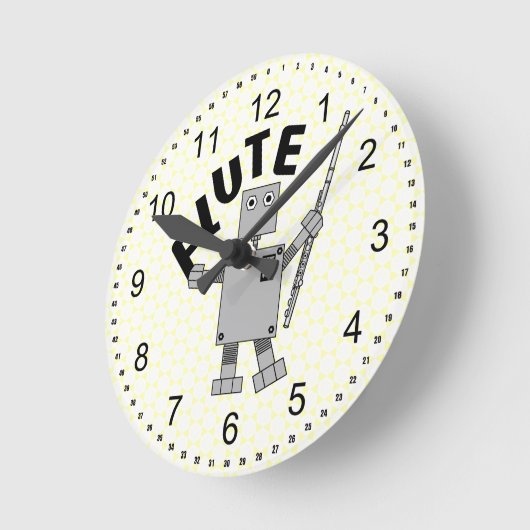 Flute Robot Text Ronde Klok (Hoek)