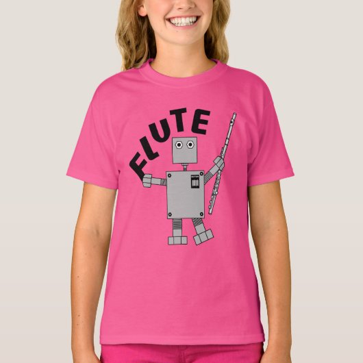 Flute Robot Text T-shirt (Voorkant)