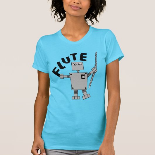 Flute Robot Text T-shirt (Voorkant)