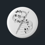 Flute Ronde Button 5,7 Cm<br><div class="desc">Muziekmakers vieren het! Ik kondig de wereld trots aan,  ik speel de Flute!</div>