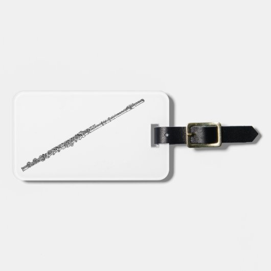 Flute Shaped Word Art Black Text Bagagelabel (Voorkant horizontaal)