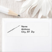 Flute Shaped Word Art Black Text Etiket (Insitu)