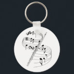 Flute Sleutelhanger<br><div class="desc">Muziekmakers vieren het! Ik kondig de wereld trots aan,  ik speel de Flute!</div>