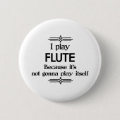 Flute - Speel zelf Funny Deco Music Ronde Button 5,7 Cm (Voorkant)