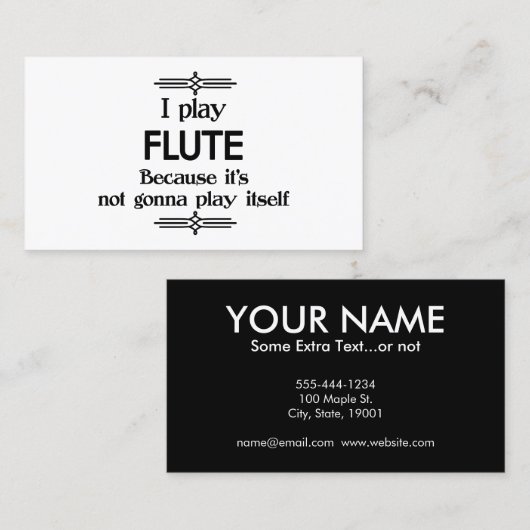 Flute - Speel zelf Funny Deco Music Visitekaartje (Voorkant / Achterkant)