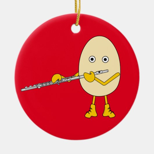 Flute Spelling Egghead Keramisch Ornament (Voorkant)