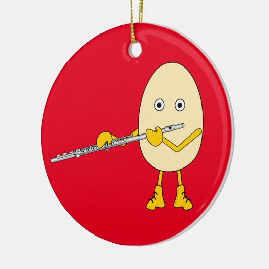 Flute Spelling Egghead Keramisch Ornament (Links)