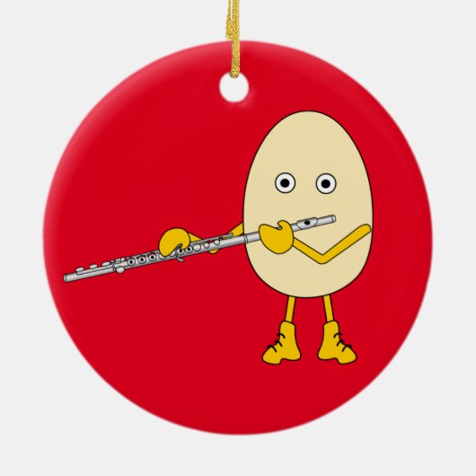 Flute Spelling Egghead Keramisch Ornament (Achterkant)