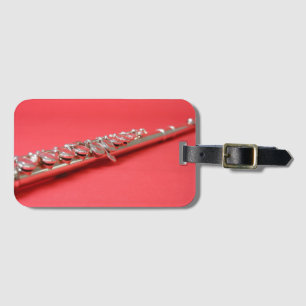 Flute student roze houdwind muziek bagagelabel