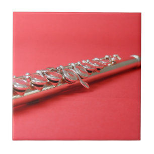 Flute student roze houdwind muziek tegeltje