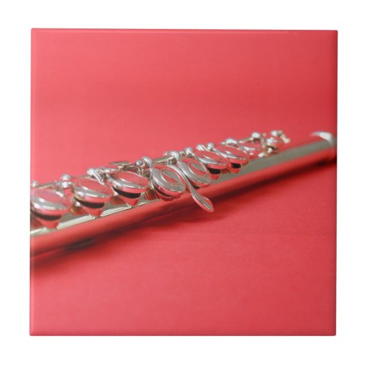 Flute student roze houdwind muziek tegeltje (Voorkant)