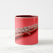 Flute student roze houdwind muziek tweekleurige koffiemok (Center)