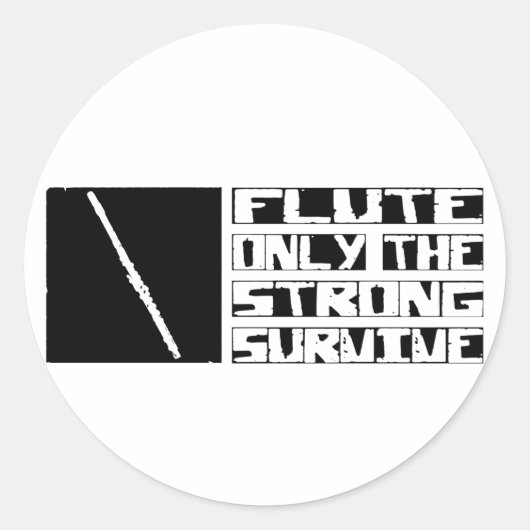 Flute Survive Ronde Sticker (Voorkant)