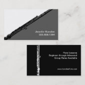 Flute Teacher Player Musician Instrument Studio Visitekaartje (Voorkant / Achterkant)