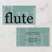 Flute Teacher Studio Music Orchestra Musician Visitekaartje (Voorkant / Achterkant)