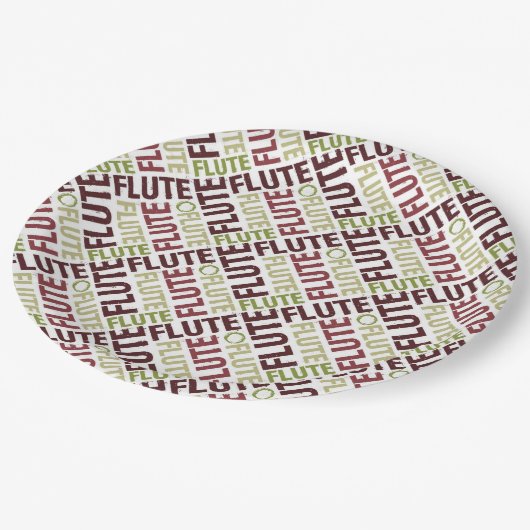 Flute tekst papieren bordje (Gekanteld)
