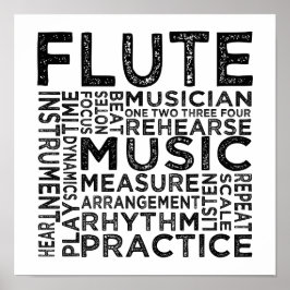 Flute Typography Poster