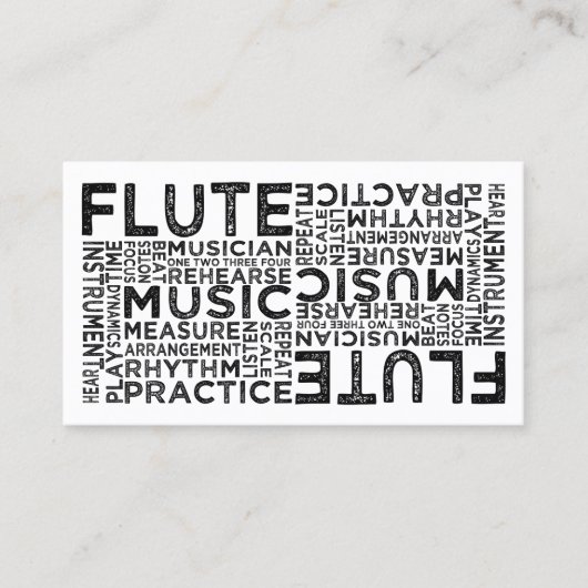 Flute Typography Visitekaartje (Voorkant)