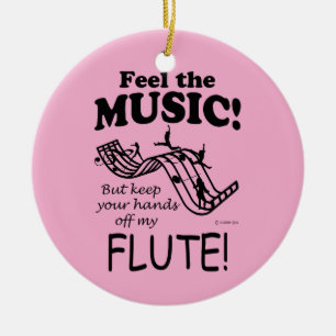 Flute voelt de muziek keramisch ornament