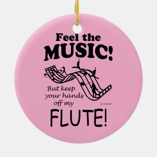 Flute voelt de muziek keramisch ornament (Achterkant)