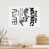 Flute voelt de muziek poster (Keuken)