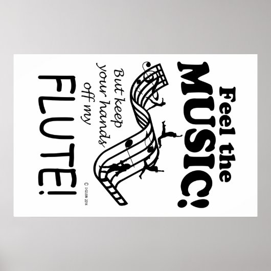 Flute voelt de muziek poster (Voorkant)