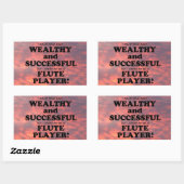 Flute Wealthy & Succesvolle rechthoekige Sticker (Vel)