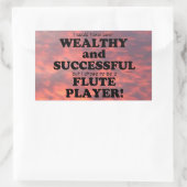 Flute Wealthy & Succesvolle rechthoekige Sticker (Tas)