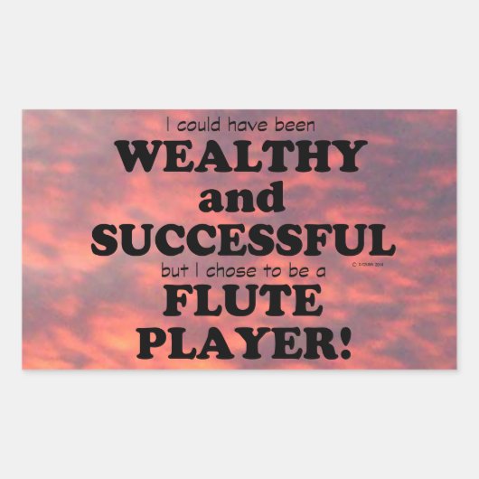 Flute Wealthy & Succesvolle rechthoekige Sticker (Voorkant)