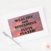 Flute Wealthy & Succesvolle rechthoekige Sticker (Envelop)
